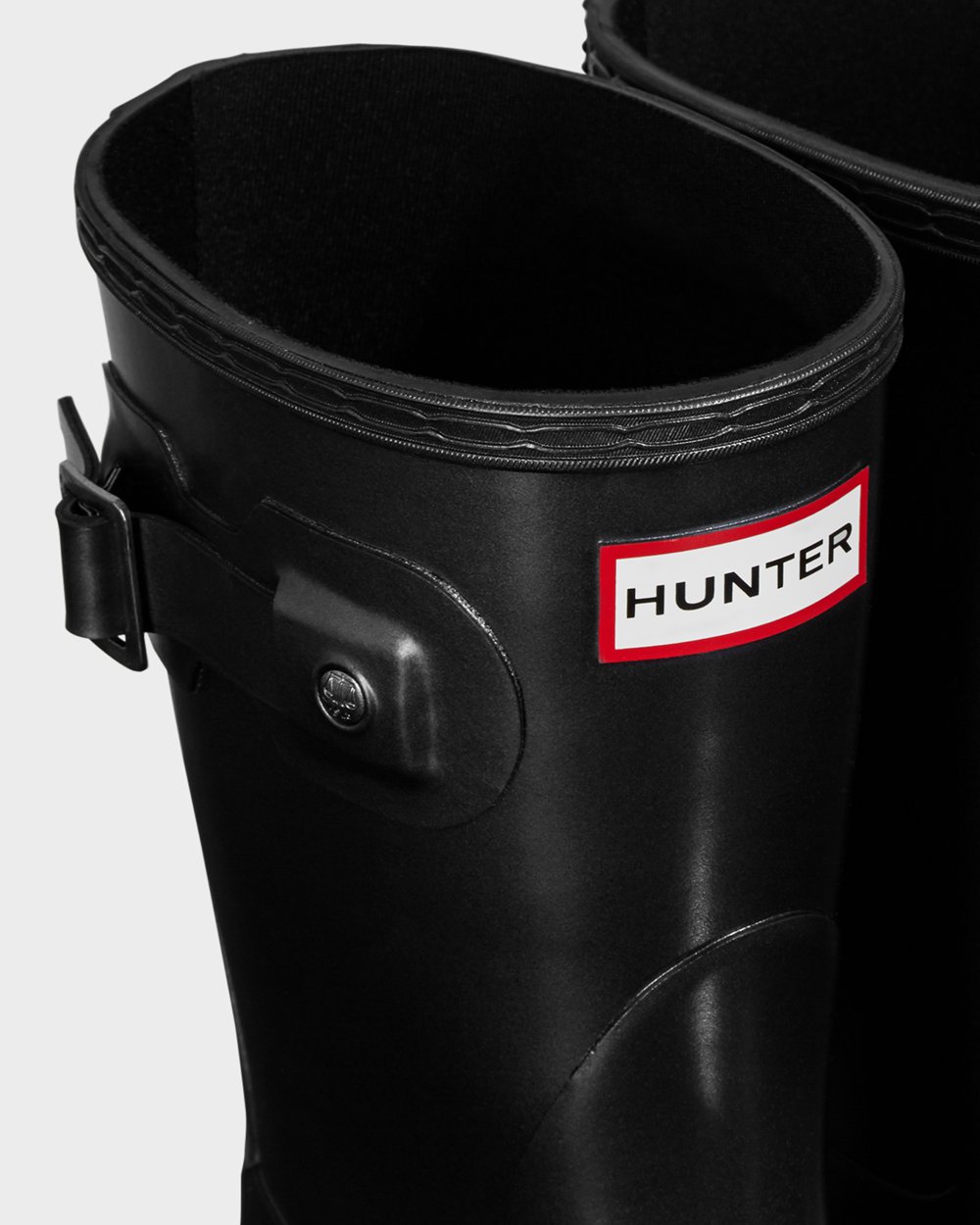 Womens Short Rain Boots - Hunter Original Pearlized (29IRZCAPG) - Black